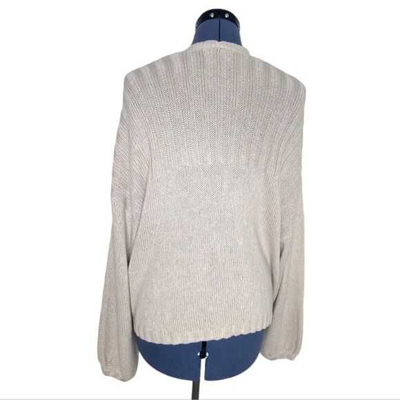 American Eagle oversized fit open front cardigan sweater Oatmeal cream color XS - Picture 3 of 10